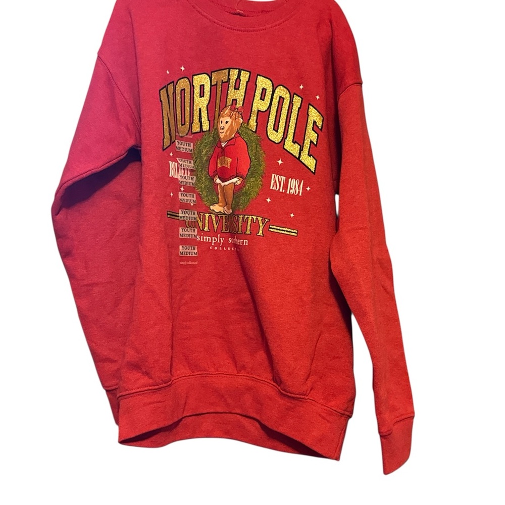 Simply Southern Red North Pole Crewneck Sweater